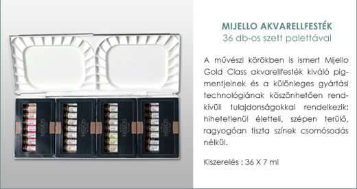 MIJELLO AKVARELLFESTÉK MÁR 7 ml-es, 36 db-os SZETBEN IS KAPHATÓ!